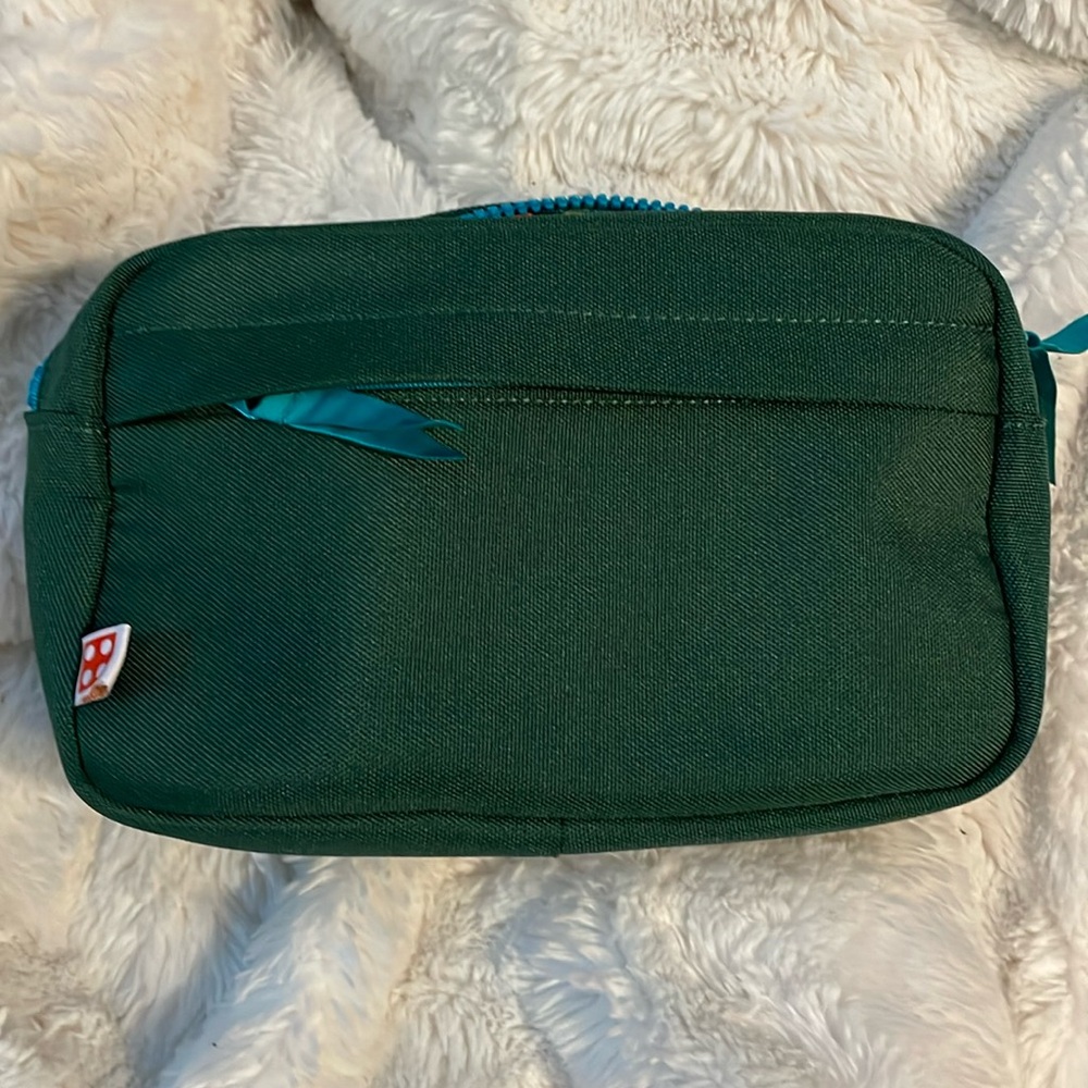 NWOT Lego X Target Exclusive Forest Green Sling/Belt Bag, Turquoise Zippers
